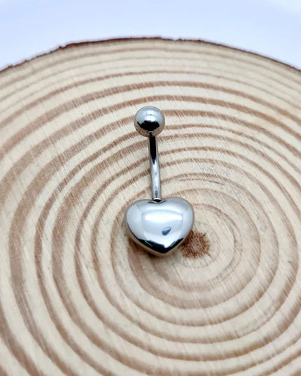 1Pcs Surgical Steel Gold /Silver Color Belly Button Piercing Heart Belly Rings  Navel Ring Cute Belly Bar Body Piercing Jewelry