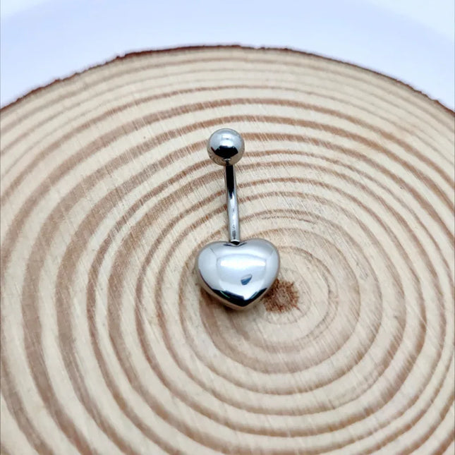 1Pcs Surgical Steel Gold /Silver Color Belly Button Piercing Heart Belly Rings  Navel Ring Cute Belly Bar Body Piercing Jewelry
