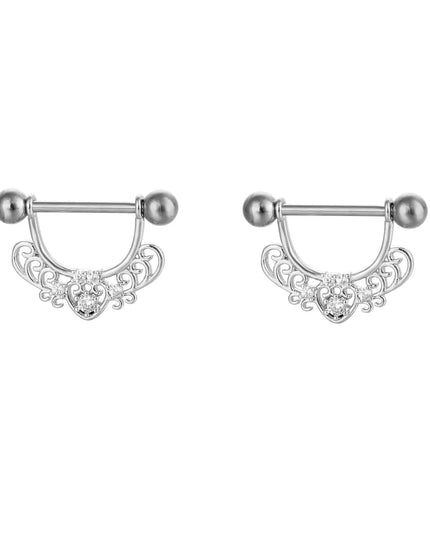 Sexy Nipple Ring Stainless Steel Zircon U Shape Barbell Nipple Studs Piercing Helix Piercing Body Papillary nail Jewelry