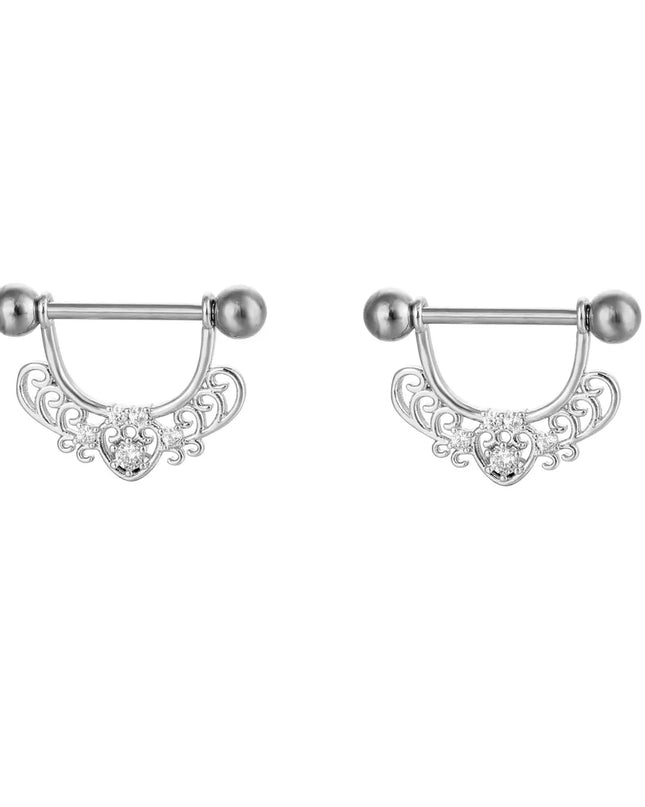 Sexy Nipple Ring Stainless Steel Zircon U Shape Barbell Nipple Studs Piercing Helix Piercing Body Papillary nail Jewelry