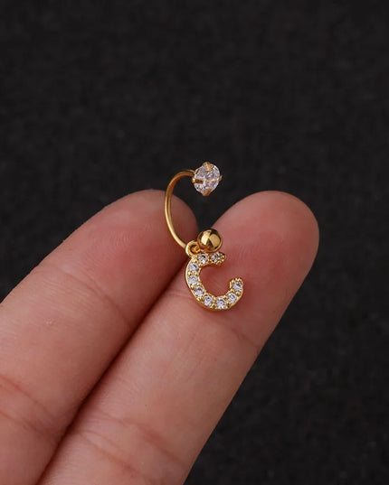 1Pc  English Letter Piercing  Tragus Piercing Jewelry Septo Nose Lip Ear Septum Cartilage Captive Hoop Ring Jewelry Pendientes