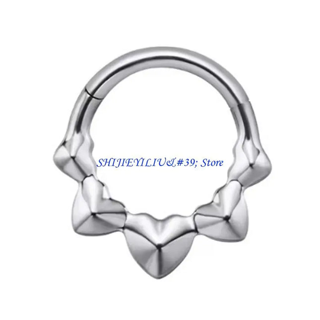 E21F Comfortable Wear Seamless Nose Rings with Heart Polished Surfaces Nose Jewelry Suitable for Easy Wear
