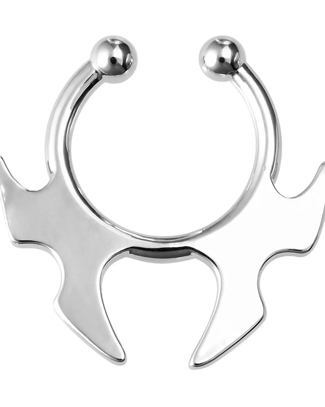 1-3pcs Clip on Nose Rings Hoop Septum Non Fake Piercing Nose Cuff Stainless Steel Horseshoe Punk for Men Women Body Jewelry