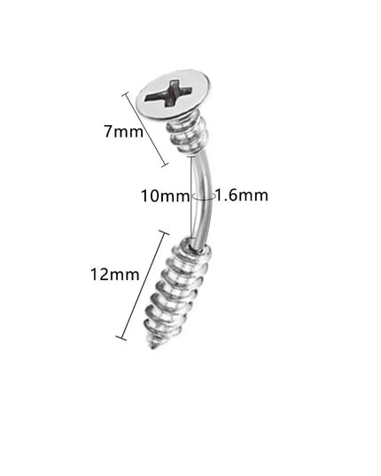 Tidal Current Personality Stainless Steel Screw Belly Button Rings Belly Button Piercing Belly Piercing Jewelry For Women
