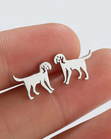 Pet Dog Ear Piercing For Women Cute Love Dachshunds Stainless Steel Corgi Dog Animal Stud Earring Free Shipping Brincos