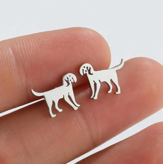 Pet Dog Ear Piercing For Women Cute Love Dachshunds Stainless Steel Corgi Dog Animal Stud Earring Free Shipping Brincos