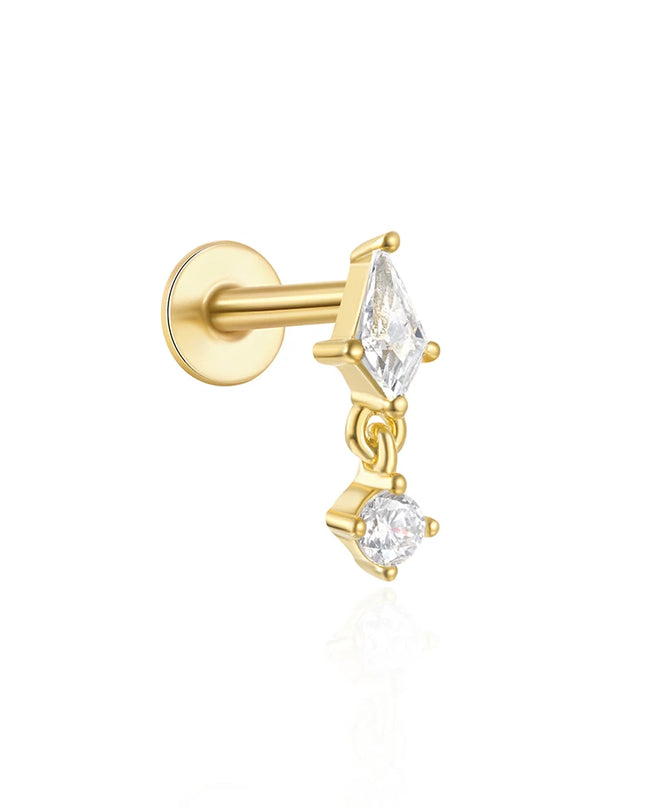 AIDE Heart Round Ball Flat Helix Piercing Earring 925 Sterling Silver Ear Studs Geometric Zircon Exquisite Trinket Studs Aretes