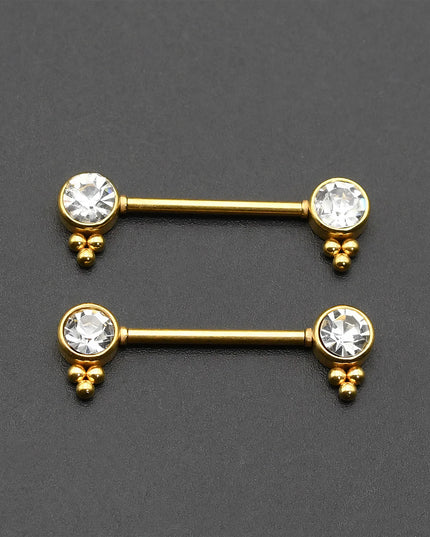 1 Pair 16G 1.2x14mm Plug-in Stainless Steel Barbell Piercing Sexy Women Nipple Piercing Jewelry Unthreaded Nipple Rings No Screw