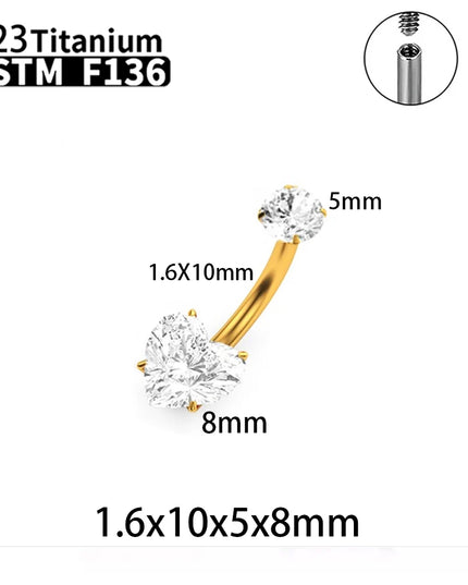 G23 Titanium Sexy Belly Button Rings Piercing ASTM F136 Zircons Wholesale Belly Button Body Jewellery For Women
