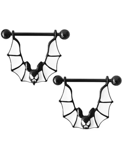 Gothic Cross Border Nipple Rings for Men Bats Spiders Cubic Zirconia Nipple Piercing Jewelry Stainless Steel Piercing Jewelry