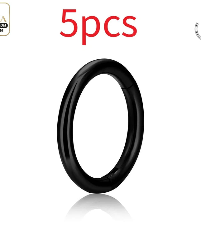 Nose Rings G23 Titanium Lip Ring For Women And Men Piercing Jewelry Hoop Earrings Mixed Color Body Clips Hinged