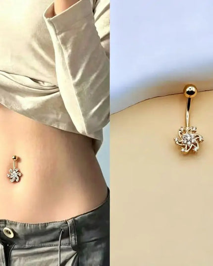 Steel Belly Button Ring Cute Devil Heart Cubic Zirconia Inlaid Hypoallergenic Navel Ring for Teen Girls Daily Use