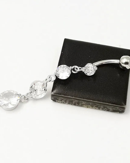 925 sterling silver Dangle Belly Button Rings for Women Fashion CZ Belly Ring Dangling navel piercing jewelry