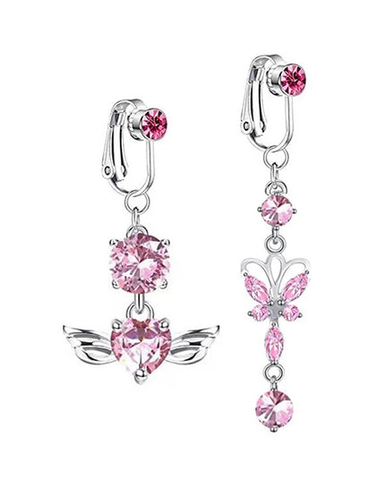 1Pcs Heart Belly Button Rings Pink 14G Women Fashion Belly Ring Dangle Cz Butterfly Punk Spider Navel Piercing Barbell Pircing
