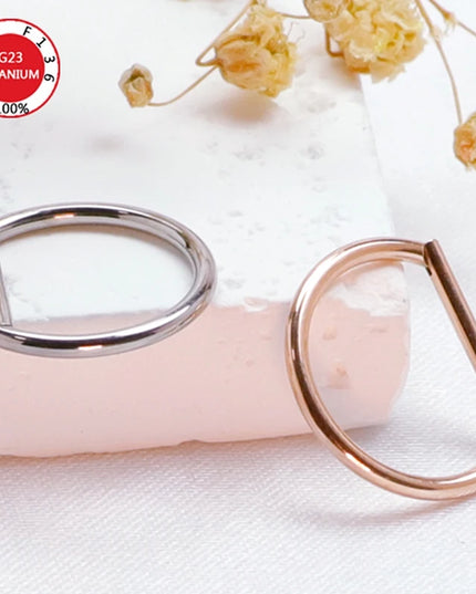 Septum Piercing Nose Ring F136 Titanium D Shape Segment Ring Clicke Jewelry CZ Nose Earrings Lip for Women Half Ring Cartilage