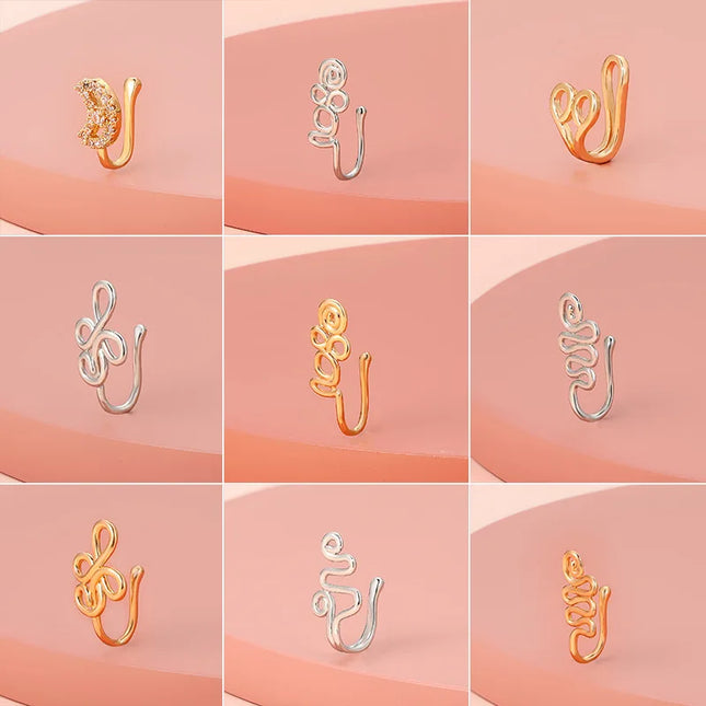 Men Women Nose Ring Clip Fake Septum Piering Rock Hip Hoop Punk Stainless Steel Body Jewelry Non Perforation Nose Clip Ring 2026