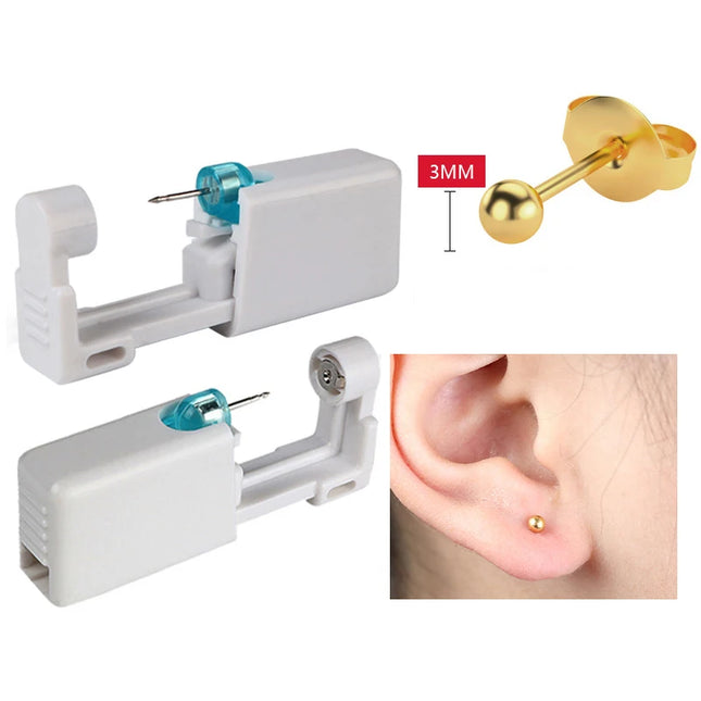 Ear Piercing Gun Disposable Disinfect Safety Earring Piercer Kit Studs Nose Ring Piercing Machine Body Jewelry Tool 17 Colors