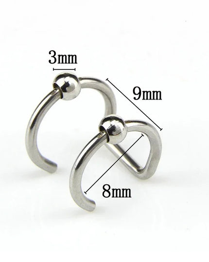 Women Lips Rings Medical Titanium Steel Nose Ring Fake Nose Ring Septum Piercing Clip on Mouth Ring Fake Piercing Body Clip Hoop