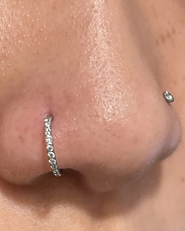1pc 20G Nose Ring Earrings, Stainless Steel Hypoallergenic Piercing Jewelry, Fashionable Minimalist Retro Chic