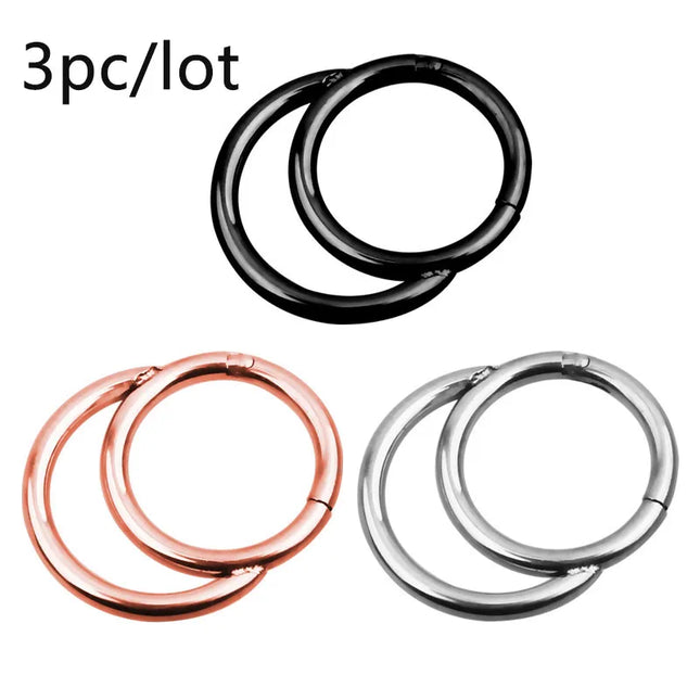 3/4/5/8/10/15/30pcs/lot Fake Nose Studs Ring Piercing Sets L-S-Shaped Curved Nose Rings Pack Steel Star Heart Moon Nose Jewelry