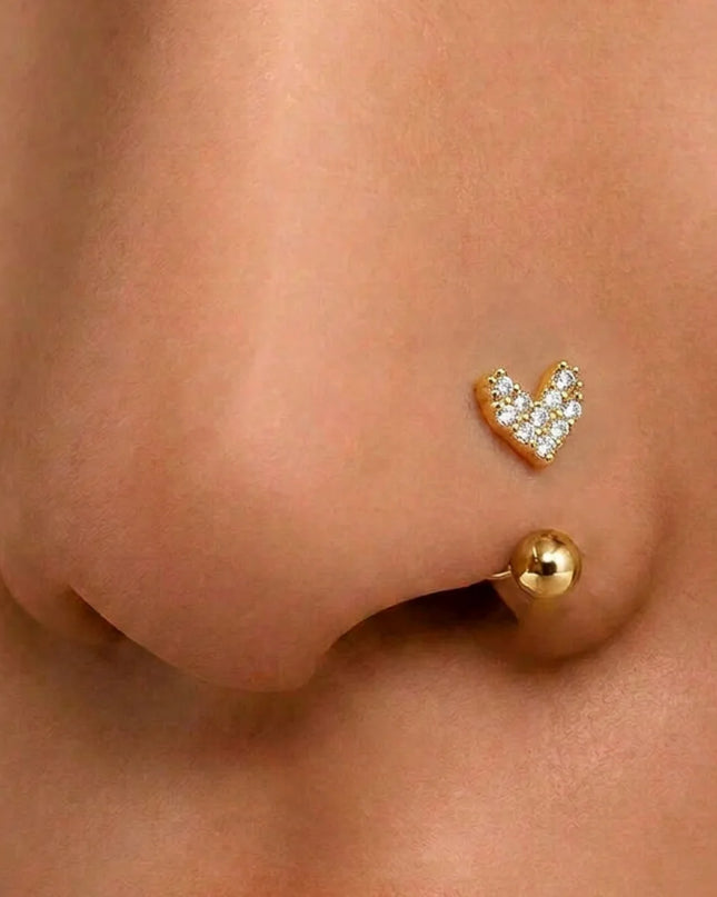 1-piece set of light luxury retro style love arrow geometric C-shaped puncture nose ring women's screw buckle nose ring new styl