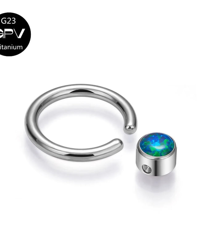 G23 Titanium Nose Ring Middle Clip Ball Popular Men's And Women's Punk Puncture Jewelry Nasal Septum Ring
