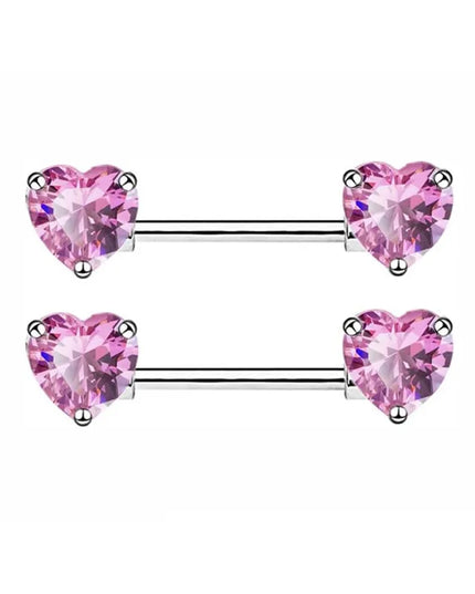 1Pair Pink Butterfly Nipple Piercing Jewelry Shiny Crystal Nipple Rings For Women Girls Heart Nipple Barbells Piercing Pezon
