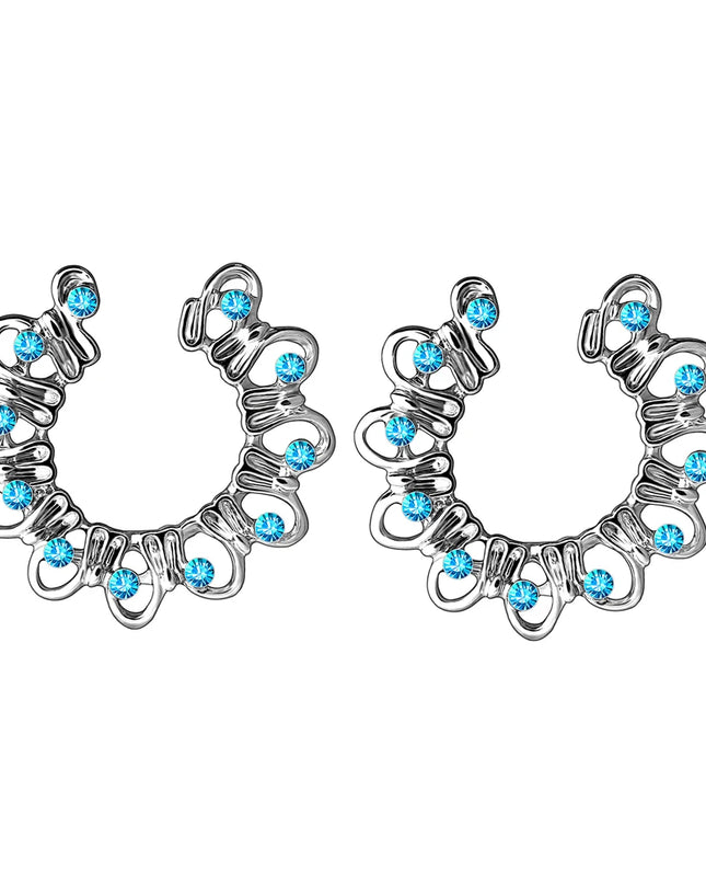 Sexy Fake Piercing Nipple Rings for Women Hollow Pattern Nipple Clamp 316L Stainless Steel Beach Party Chest Decor Body Jewelry