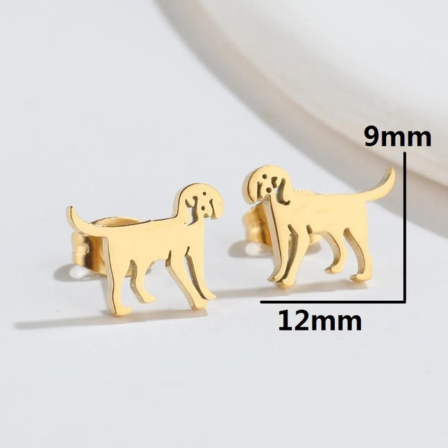 Pet Dog Ear Piercing For Women Cute Love Dachshunds Stainless Steel Corgi Dog Animal Stud Earring Free Shipping Brincos