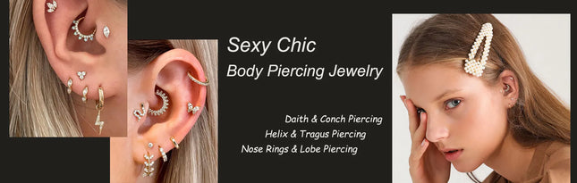 Ear Piercing For Women Pierced Earring Daith Helix Flat Lobe Star Plant Lightning Zircon Stainless Steel Ear Hoop Jewelry Gift