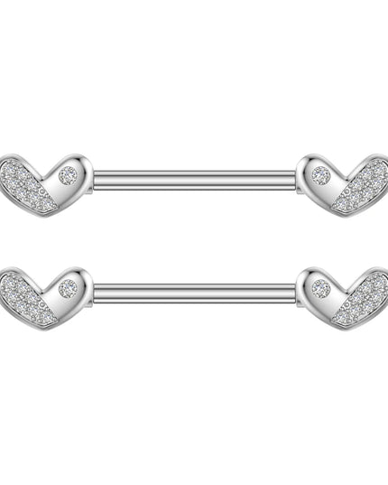2pcs Lettering Sexy Nipple Piercing Jewelry Buttefly Cat Flower Dangled Stainless Steel Nipple Rings for Women Girls 1.6*16mm