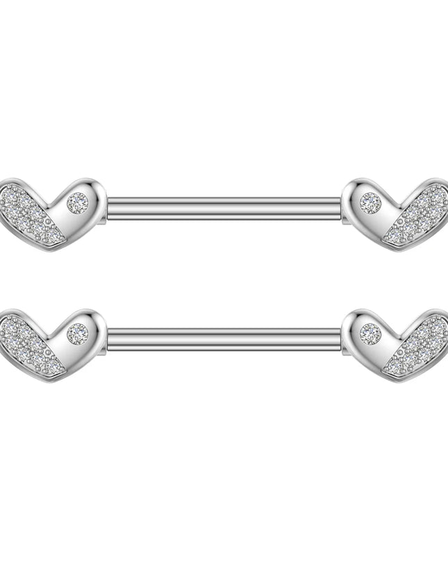 2pcs Lettering Sexy Nipple Piercing Jewelry Buttefly Cat Flower Dangled Stainless Steel Nipple Rings for Women Girls 1.6*16mm