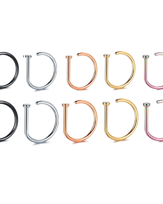 Fake Nose Ring Hoop Lip Labret Ring for Women Non Pierce Hoop Nose Ring  Septum Hoop  Ring Tragus Rook Ring Non Piercing Jewelry