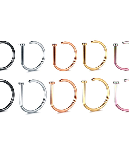 Fake Nose Ring Hoop Lip Labret Ring for Women Non Pierce Hoop Nose Ring  Septum Hoop  Ring Tragus Rook Ring Non Piercing Jewelry
