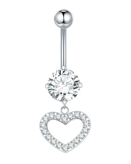 1Pc Titanium Belly Button Piercing Ring for Women CZ Heart Butterfly Dangle Navel Ring Belly Piercing Body Jewelry