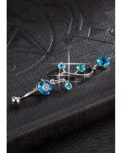KUNIU 1PC Stylish Simple Long Zirconium Belly Button Nail Lady'S Body Piercing Jewelry Belly Ring Belly Jewelry