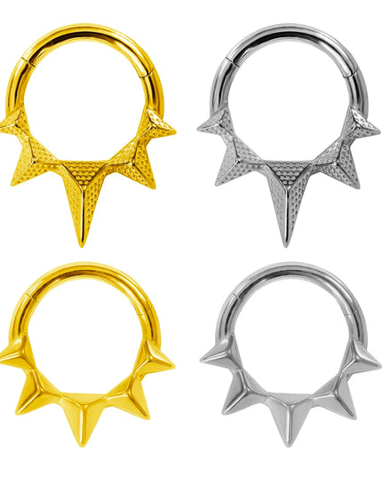Thorns Septum Piercing Nose Ring Daith 316L Stainless steel Clicker Helix Conch Cartilage Earring Segment BodyJewelry