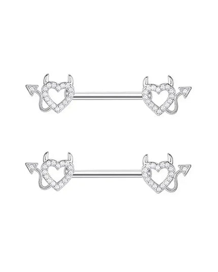 Pink Heart Nipple Piercing Barbell Set Shiny Crystal Nipple Rings Bulk For Women Flower Nippel Jewelry Pack Piercing Teton Lots