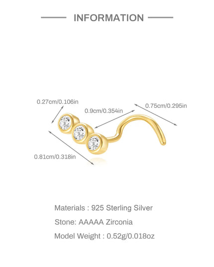 ROXI 925 Sterling Silver 1 Piece Flower/Round Nose Rings for Women Men Body Nose Piercing Cartilage Piercing Jewelry