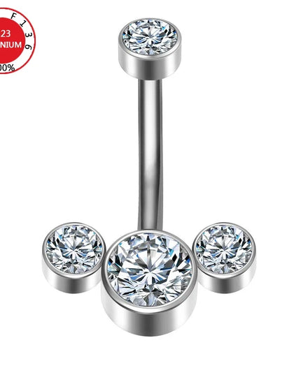 Belly Button Piercing Cartilage Diaphragm Navel Titanium Surgical Steel Woman Zircon Crystal Body Jewelry Women Accessories