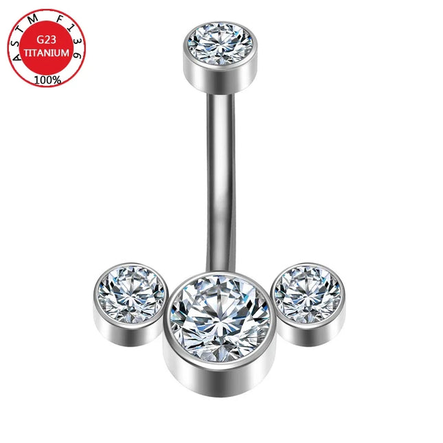 Belly Button Piercing Cartilage Diaphragm Navel Titanium Surgical Steel Woman Zircon Crystal Body Jewelry Women Accessories