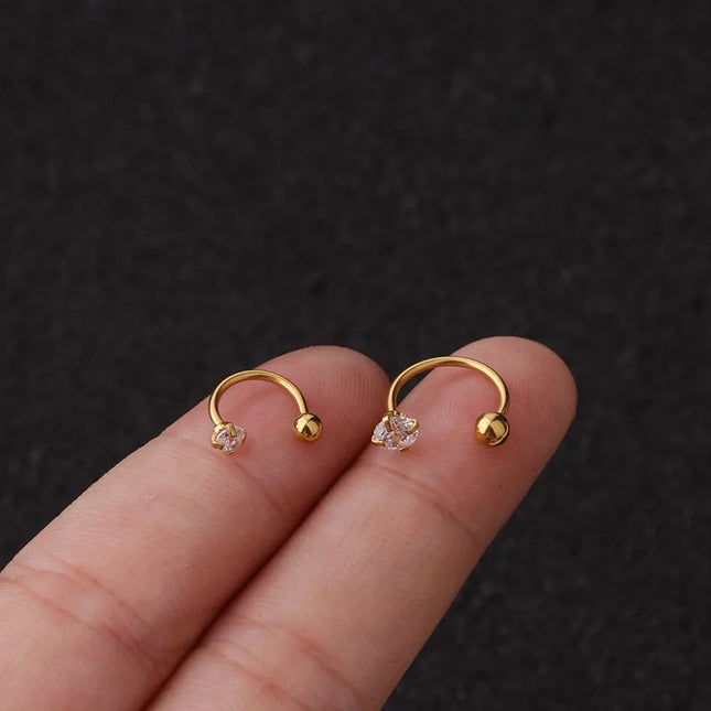 1Pc  English Letter Piercing  Tragus Piercing Jewelry Septo Nose Lip Ear Septum Cartilage Captive Hoop Ring Jewelry Pendientes