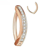 Rose gold zircon / Navel & Bell Button Rings / 1.6x10mm|body|Geometric