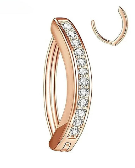 14G Cubic Zirconia Belly Button Ring, Simple Curved Reverse Belly Button Ring Women's Belly Button Piercing Jewelry