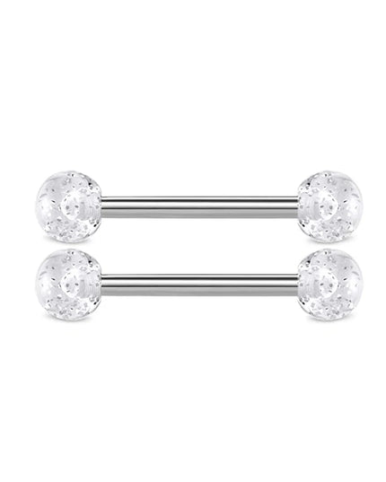 48 Pcs/2 Pcs Nipple Ring Tongue Ring Surgical Steel Straight 14G Barbell Piercing Jewelry 12MM 14MM 16MM Women's and Men's Glow