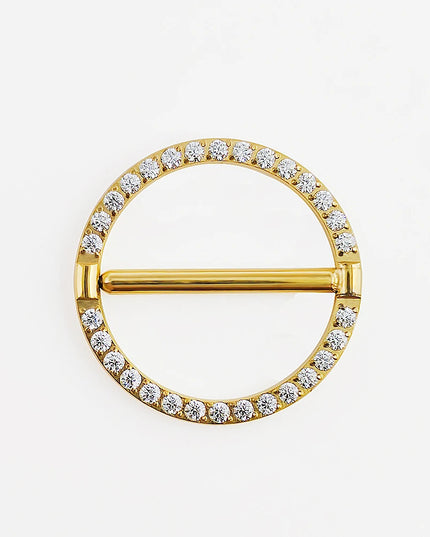 F136 Titanium Nipple Piercing Jewelry 14G Zircon Nasal Septum Ring Clicker ZC Round Nipple Ring Women and Men Girls Body Jewelry