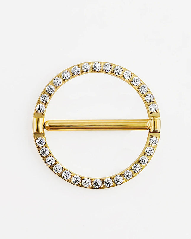 F136 Titanium Nipple Piercing Jewelry 14G Zircon Nasal Septum Ring Clicker ZC Round Nipple Ring Women and Men Girls Body Jewelry