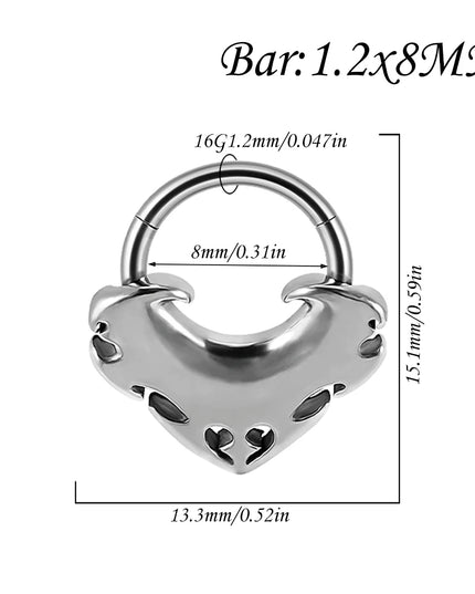 1PC Punk Many Style Black Oil Drip Hinger Septum Nose Ring Stainless Steel Ear Tragus Cartilage Daith Helix Earring Unisex Gift