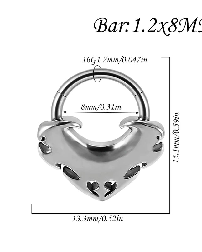 1PC Punk Many Style Black Oil Drip Hinger Septum Nose Ring Stainless Steel Ear Tragus Cartilage Daith Helix Earring Unisex Gift