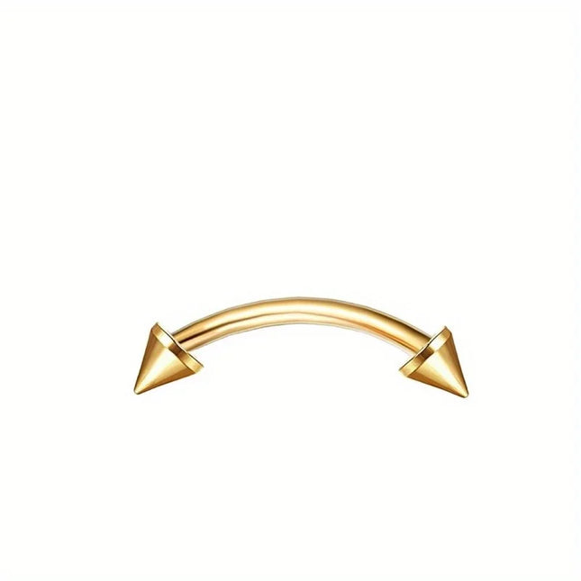 Drperfect Piercing Jewelry 16G Surgical Steel  Curved Barbell Eyebrow Rings Lip Belly Button Piercing Heart Moon Earrings